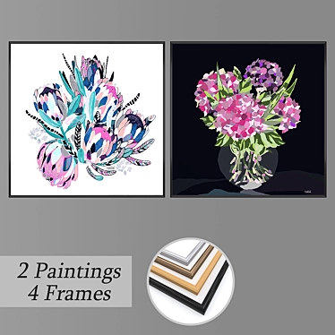 Elegant Wall Art Set 3D model image 1 