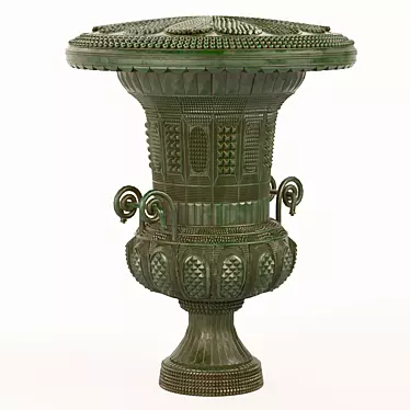 Elegant Metal Sculpted Vase 3D model image 1 