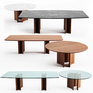 Alan Modern Dining Table 3D model image 1 
