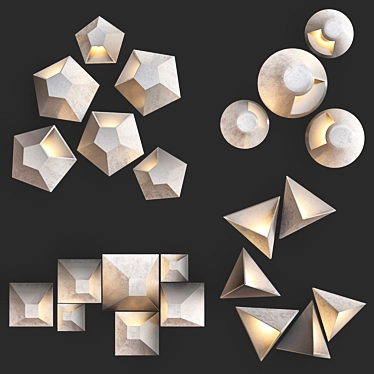 Modern Geometric Wall Lights 3D model image 1 