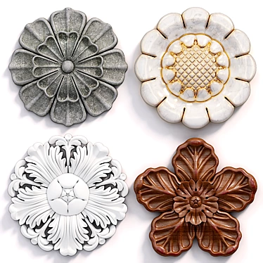 Elegant Decor Wall Rosettes 3D model image 1 