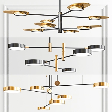 Ingel Technum LED Chandelier - Multi-type Illumination 3D model image 1 