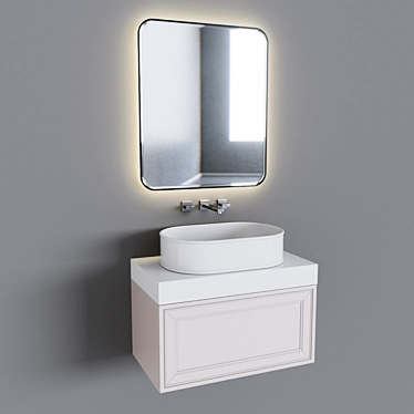 Stylish Bathroom Furniture Set 3D model image 1 