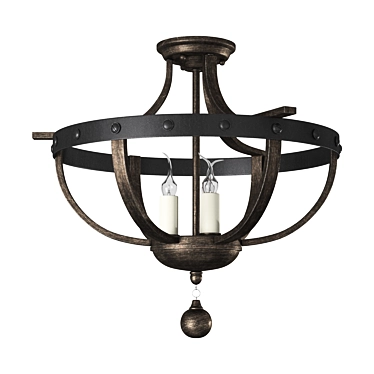 Bronze Ceiling Light: Vintage Elegance 3D model image 1 