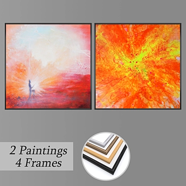 Elegant Wall Art Set with Multiple Frame Options 3D model image 1 