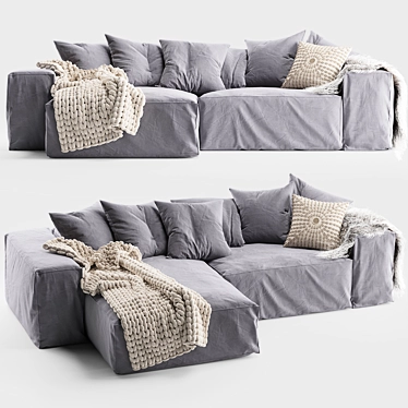 Hendrix 2-Seater Sofa: Uniqwa's Luxurious Statement Piece 3D model image 1 