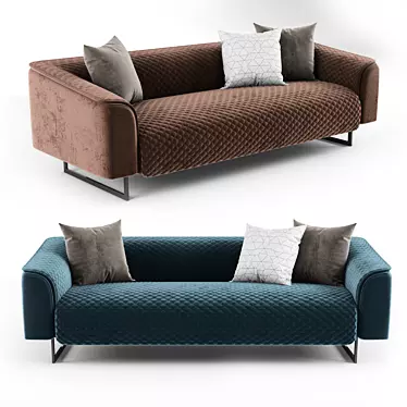 Elegant QM Sofa: Sleek & Spacious 3D model image 1 