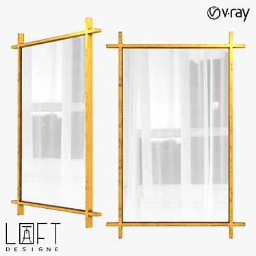 Modern Metal and Glass Mirror 3D model image 1 