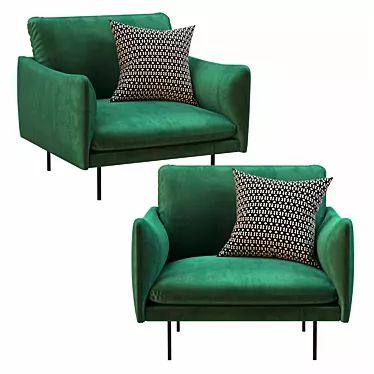 Velvet armchair Moby