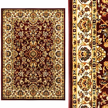 Luxurious Persian Cream Rug- Exquisite Design 3D model image 1 