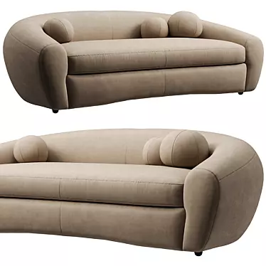 RH Sylvain: Luxurious Leather Sofa 3D model image 1 