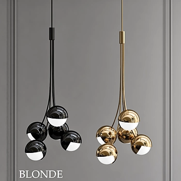 Blonde 2013 Chandelier: Elegant Brass Pendant 3D model image 1 