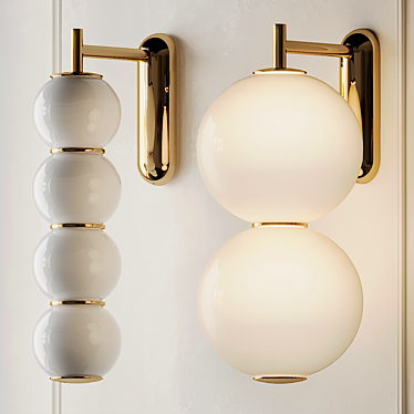 PEARLS Wall Light: Elegant LED Glass Lamp 3D model image 1 