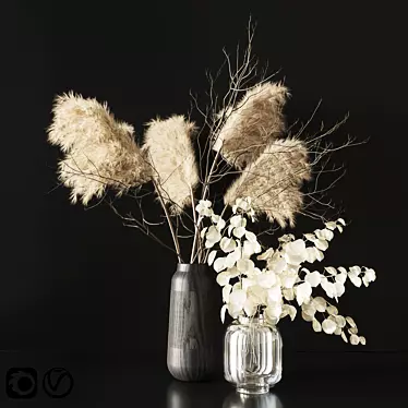 Elegant Dry Bouquet Set 3D model image 1 