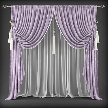 Polyester Curtains 455 3D model image 1 