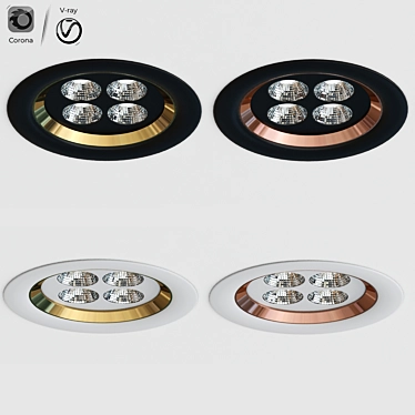 Sleek LED Ceiling Spots 3D model image 1 