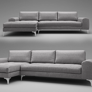 Vittorio Pearl Gray 3-Seater Sofa 3D model image 1 