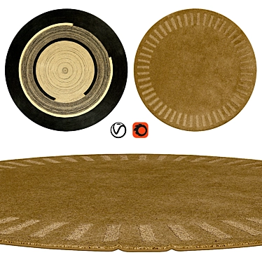 Title: Round Rugs | 03 - Trendy Circular Floor Carpets 3D model image 1 