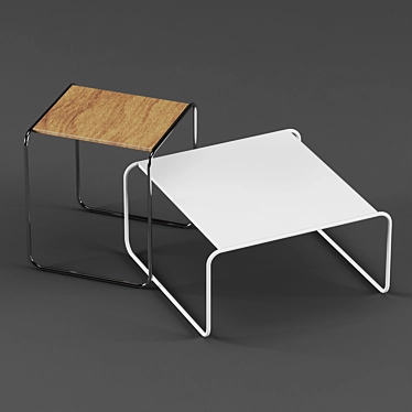 Contemporary Square Coffee Table 3D model image 1 