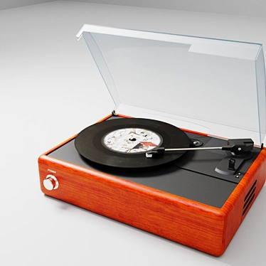 Vintage Vinyl Record Player 3D model image 1 