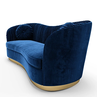 Royal Blue Velvet Upholstered Sofa 3D model image 1 