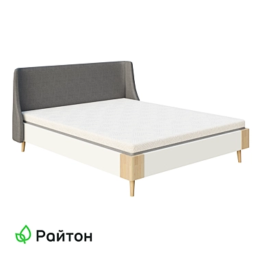 Lagom Side Chips White Bed - Luxurious Comfort in Sleek Design 3D model image 1 