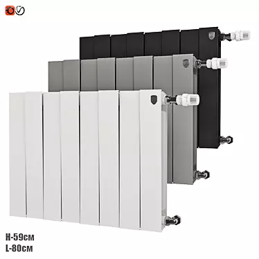 PIANOFORTE Bimetal Radiator: Elegant and Efficient 3D model image 1 