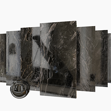Elegant Orobico Dark Marble Set 3D model image 1 
