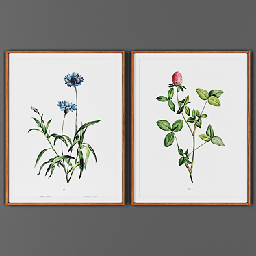  2-Piece Wooden Frame Art Set 3D model image 1 