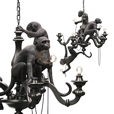 Whimsical Monkey Chandelier 3D model image 1 