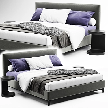 Elegant Andersen Bed: Minotti Magnificence 3D model image 1 