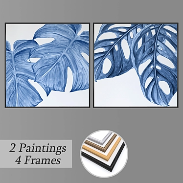 Artistic Wall Paintings Set 3D model image 1 