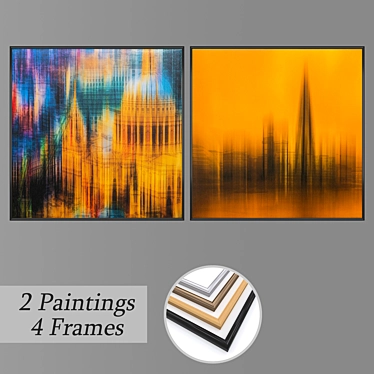 Elegant Wall Art Set with Multiple Frames 3D model image 1 