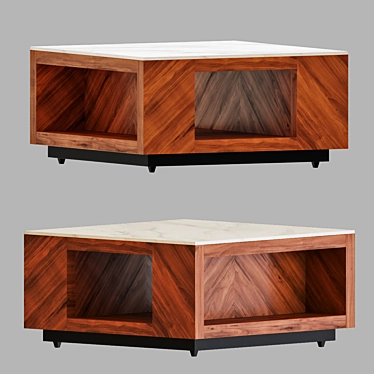 Luxury Marble & Wood Coffee Table - Suspend II 3D model image 1 