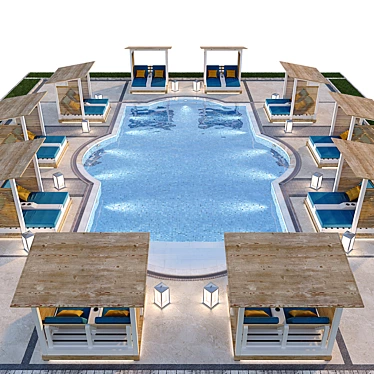 Luxury Pool Area for Relaxation 3D model image 1 