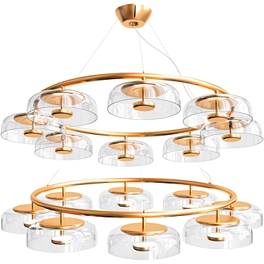Elegant Nordic Gold Pendant: Nuura Blossi 8 3D model image 1 