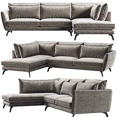 Leone Corner Sofa: Minimalistic, Spacious, Stylish 3D model image 1 