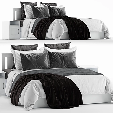 Elegant Ikea Songesand Bed 3D model image 1 