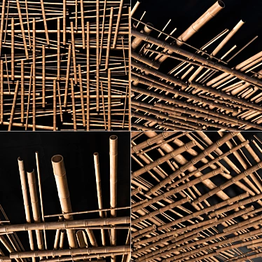 Bamboo Tiki Bar Ceiling Decor 3D model image 1 