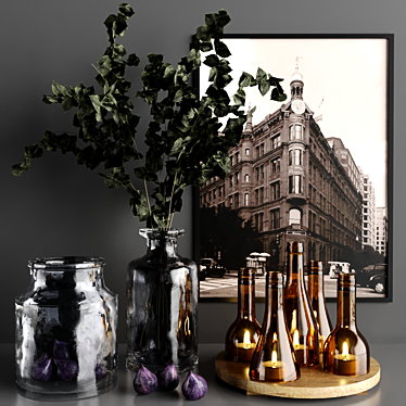 Modern Fig Decor Set 3D model image 1 