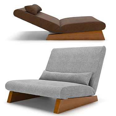 Japanese-Style Sofa Bed: Cozy & Versatile 3D model image 1 