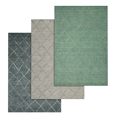 Luxury Textured Carpet Set 3D model image 1 