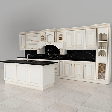 Modern Kitchen Room Design 3D model image 1 