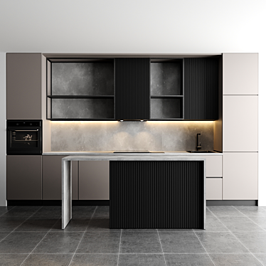 Modern Kitchen Design with Easy Editing - 3ds Max & Corona/Vray 3D model image 1 