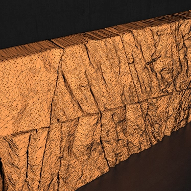 Rock Splinter Slab: Textured, Smoothing Geometry 3D model image 1 