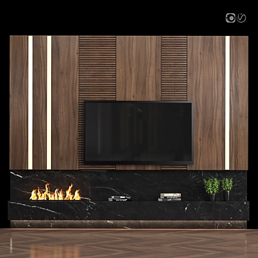 Modular TV Wall Unit: High-quality Design & Easy Customization 3D model image 1 