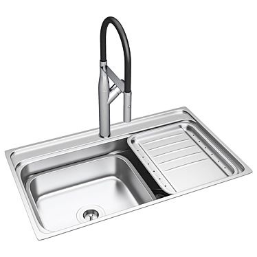 Modern Sink & Lux Faucet Set 3D model image 1 