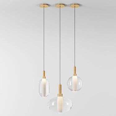 Glass Shade LED Pendant Collection 3D model image 1 