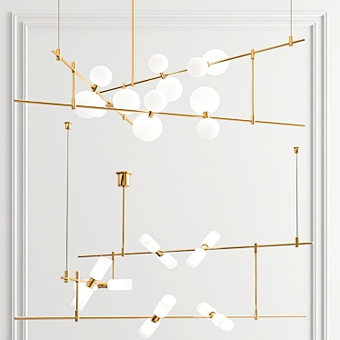 Geometric ModernRail Linear Suspension - 2 Types 3D model image 1 