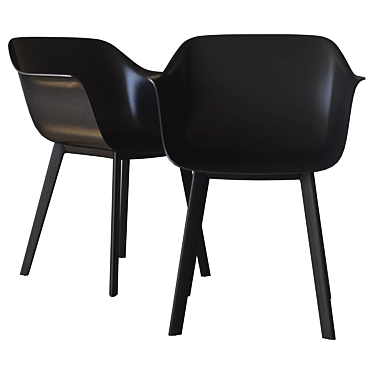 CB2 Shape Black Molded Chair: Sleek & Stylish Seating 3D model image 1 